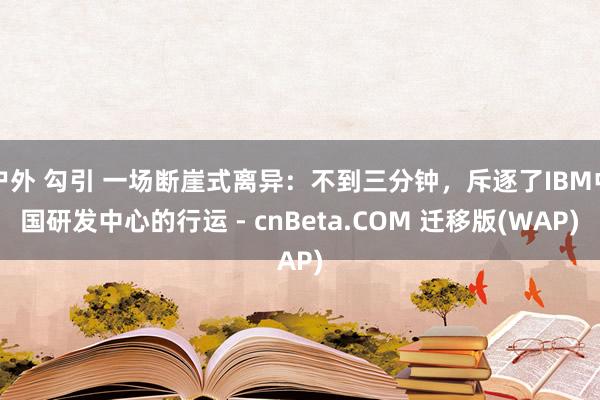 户外 勾引 一场断崖式离异：不到三分钟，斥逐了IBM中国研发中心的行运 - cnBeta.COM 迁移版(WAP)