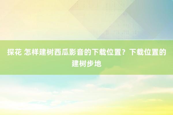 探花 怎样建树西瓜影音的下载位置？下载位置的建树步地