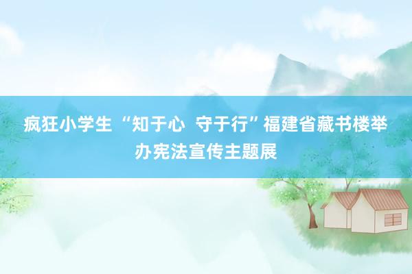 疯狂小学生 “知于心  守于行”福建省藏书楼举办宪法宣传主题展